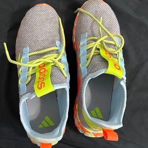 Adidas Kids' Gray and Neon Yellow Sneakers